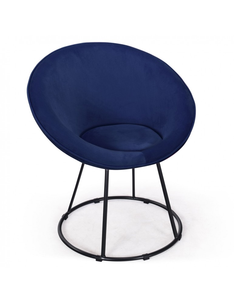 Fauteuil Bouli Velours Bleu sf010bluevelvet