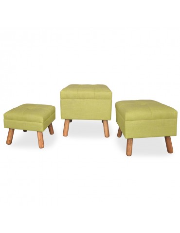 Set de 3 tabourets coffre Tercera Vert jy18a123green