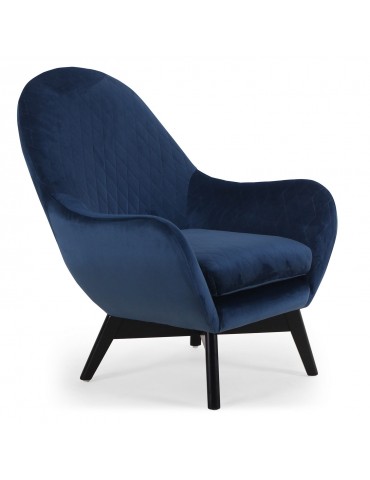 Fauteuil Berlin Velours Bleu qh8932blue