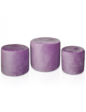 Set de 3 poufs Salsa Velours Violet jy18a138purple