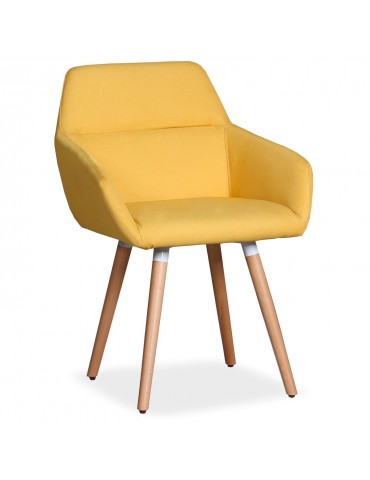 Chaise / Fauteuil scandinave Frida Tissu Jaune lf3116jaune