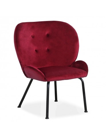 Fauteuil Coco Velours Rouge lf0136hlr50