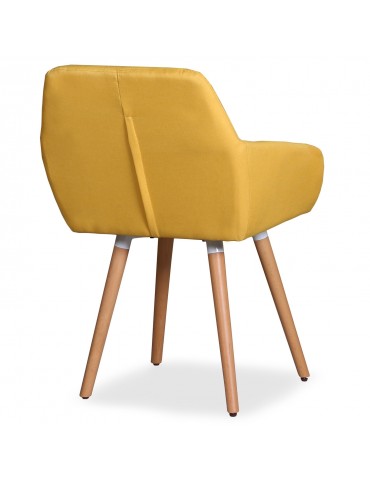 Lot de 20 chaises / Fauteuils scandinaves Frida Tissu Jaune lf3116lot20jaune