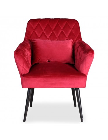 Fauteuil scandinave Octave Velours Rouge lf0135hlr50