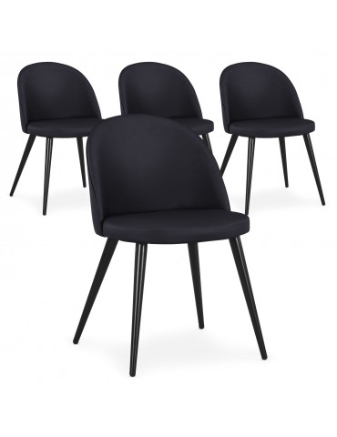 Lot de 4 chaises Maury Simili P.U. Noir dc5106publack