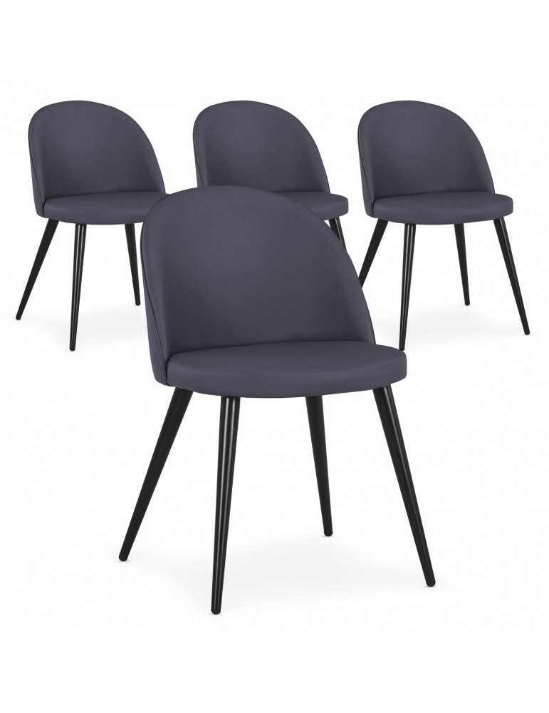 Lot de 4 chaises Maury Simili P.U. Gris dc5106pugrey