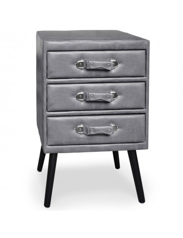 Commode 3 tiroirs Bardo Simili P.U. Gris msxbt1816pugrey