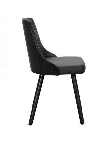 Lot de 2 chaises scandinaves Lalix Bois Noir et Simili Noir 4630lot2blackoaknoir