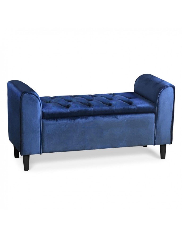 Banquette-coffre Winnie Velours Bleu lsr16051velvetblue