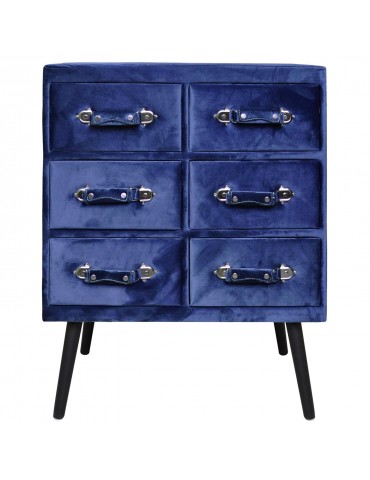 Commode 6 tiroirs Bardo Velours Bleu msxbt1817velvetblue