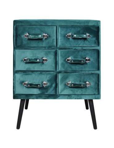 Commode 6 tiroirs Bardo Velours Vert msxbt1817velvetgreen