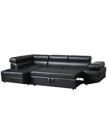 Canapé d'angle convertible Lido Noir lf3347dnoir