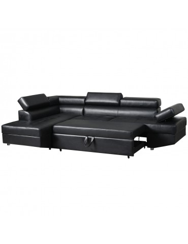 Canapé d'angle convertible Lido Noir lf3347dnoir