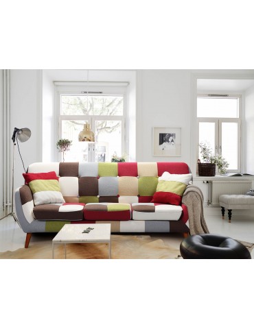 Canapé scandinave 3 places Bombay Multicolore hm1653multicolor