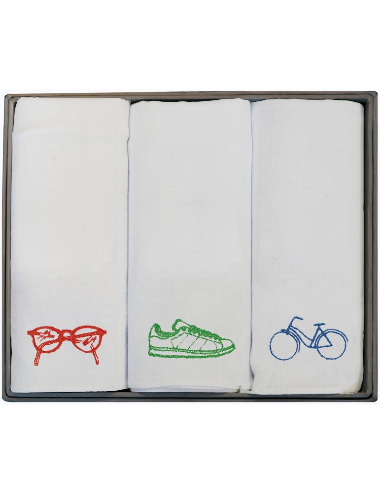 Boîte de 3 mouchoirs Luxe homme Ben Assortis 40 x 40 cm 4547090703Winkler Boîte de 3 mouchoirs Luxe homme Ben Assortis 40 x 40 cm 4547090703Winkler