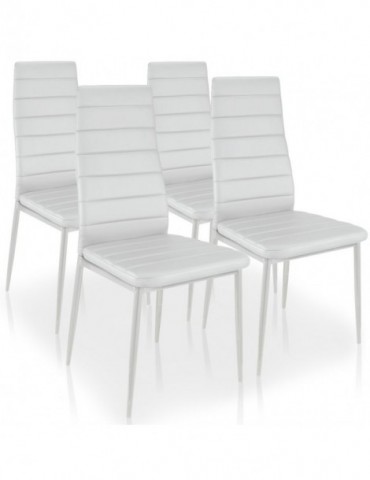 Lot de 4 chaises Stratus Blanc MLM112157-Blanc