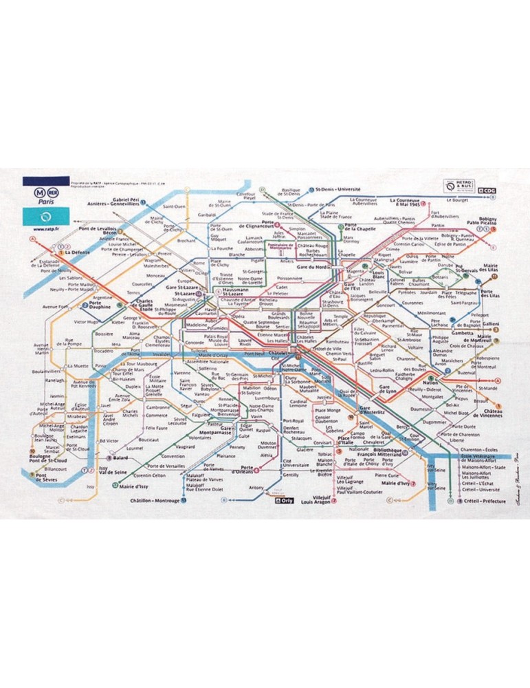 Torchon RATP 72 X 48 8491117000Ça et Là Torchon RATP 72 X 48 8491117000Ça et Là