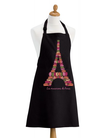 Tablier Macarons de Paris Noir 72 X 48 3523070000Torchons & Bouchons
