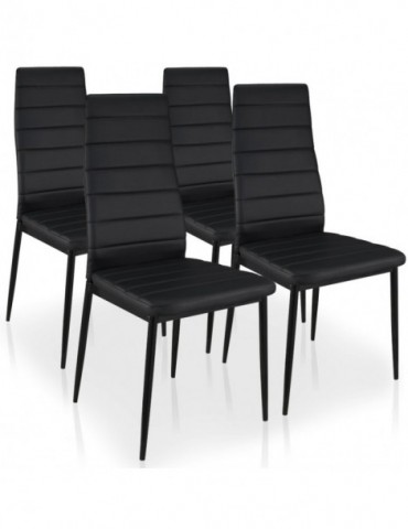 Lot de 4 chaises Stratus Noir MLM112157-Noir