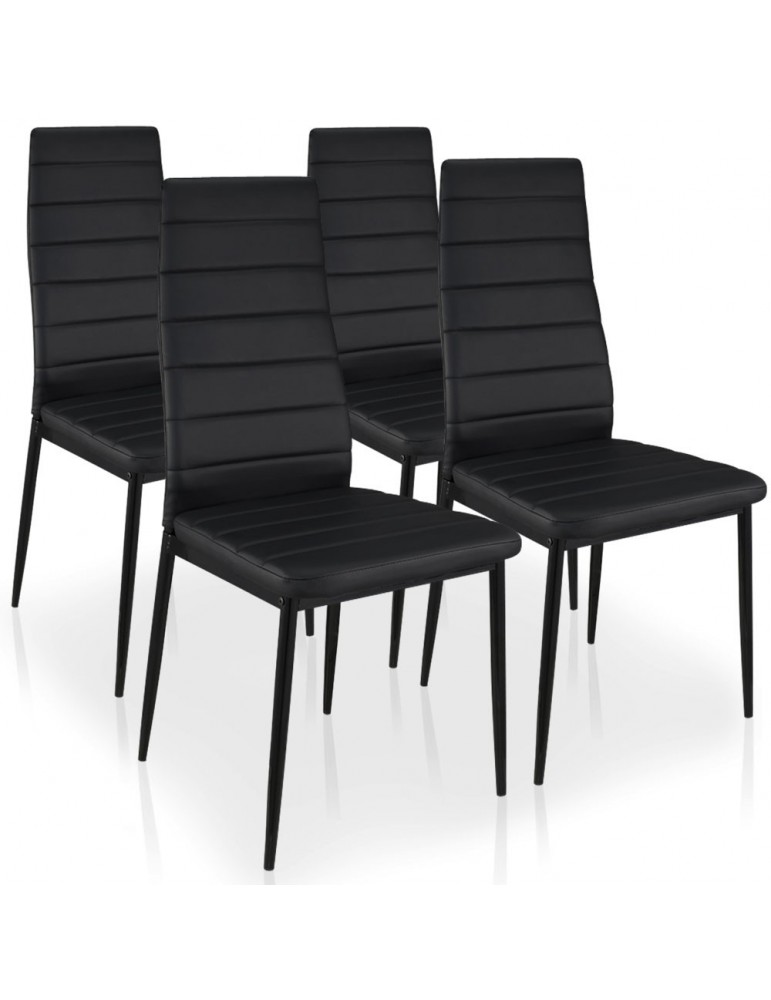Lot de 4 chaises Stratus Noir MLM112157-Noir Lot de 4 chaises Stratus Noir MLM112157-Noir