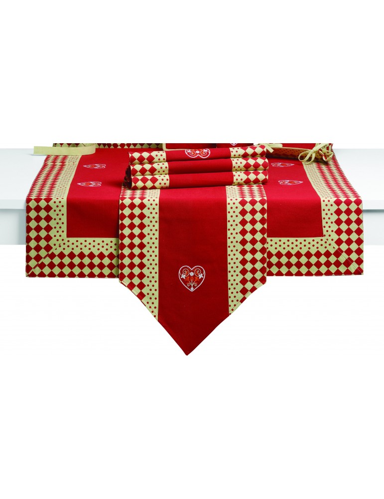 Nappe Rosa Rouge 90 X 90 4013030000Ça et Là Nappe Rosa Rouge 90 X 90 4013030000Ça et Là