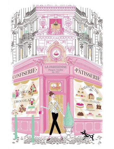 Torchon Imprimé Façade patisserie Ecru 48 x 72 2388010000Winkler