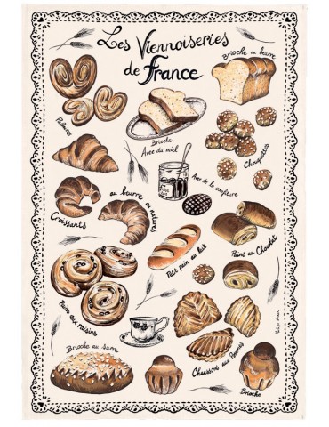 Torchon Les Viennoiseries Françaises Ecru 48 X 72 3802010000Winkler