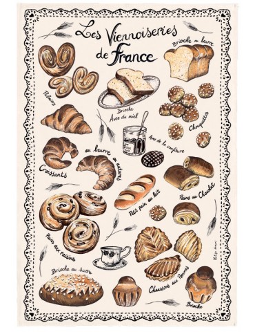 Torchon Les Viennoiseries Françaises Ecru 48 X 72 3802010000Torchons & Bouchons