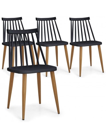 Lot de 4 chaises scandinaves Houlgate Noir dc1573black