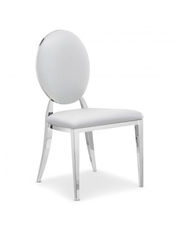 Lot de 2 chaises médaillon Sofia Simili Blanc sc2204lot2publanc