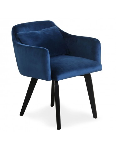 Chaise / Fauteuil scandinave Gybson Velours Bleu LH5030blue