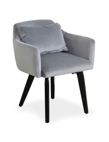 Chaise / Fauteuil scandinave Gybson Velours Argent LH5030silver