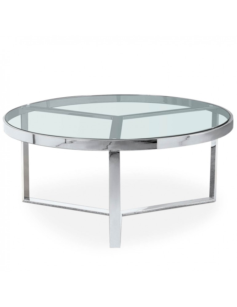 Table basse Prisma Verre Transparent et pieds Argent ect031silverclear