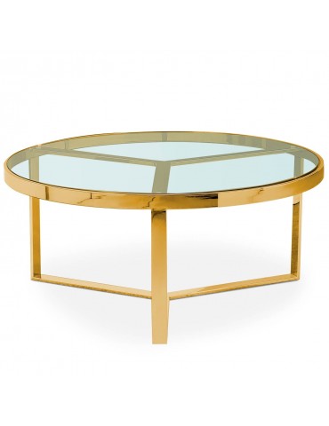 Table basse Prisma Verre Transparent et pieds Or ect031goldclear