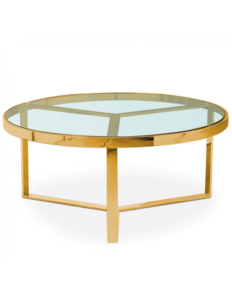 Table basse Prisma Verre Transparent et pieds Or ect031goldclear