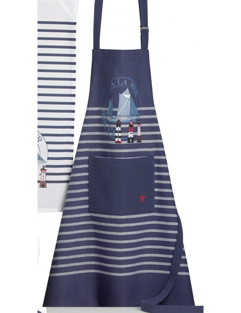 Tablier de cuisine adulte tourtan mer Bleu 72 x 85 2676060000Ça et Là Tablier de cuisine adulte tourtan mer Bleu 72 x 85 2676060000Ça et Là