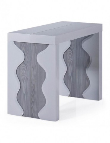 Table Console Ariel XL Laquée Gris & Chêne Gris at8210lgris