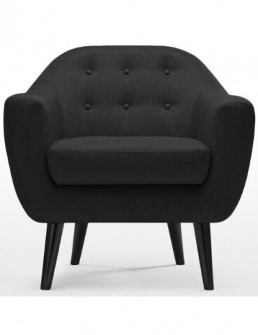 Fauteuil scandinave Fidelio Tissu Noir hy80411noir