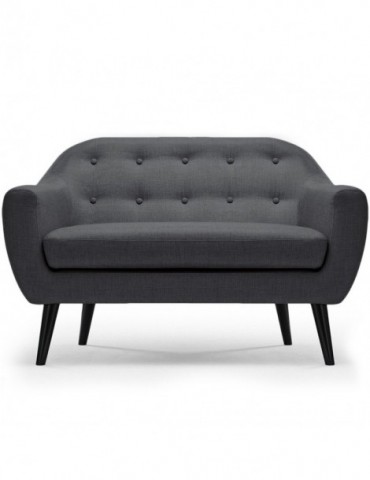 Canapé scandinave 2 places Fidelio Tissu Gris Foncé hy80412grisfonce