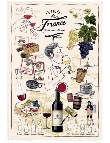 Torchon Imprimé Crus d'excellence Ecru 48 x 72 6550010000Winkler