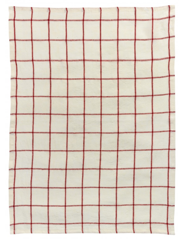 Torchon Carreaux Karma Ecru/Rouge 55 x 75 3015036000Winkler