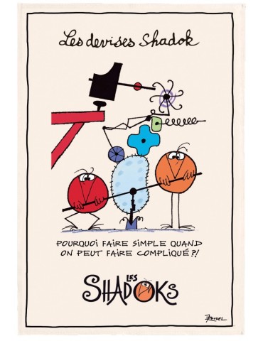 Torchon Shadoks Pourquoi faire simple Ecru 48 x 72 6964010000Winkler