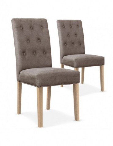 Lot de 2 chaises Costel Tissu Taupe hy901rtissumarron