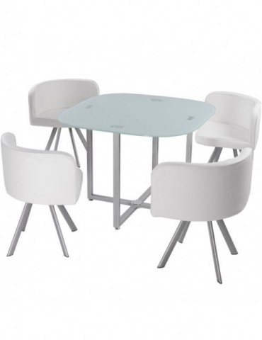 Table et chaises Mosaic 90 Blanc p803blanc