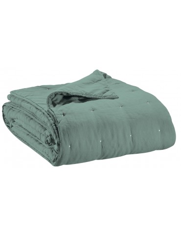 Jeté de lit stonewashed Zeff Vert de gris 240 x 260 7050020000Vivaraise