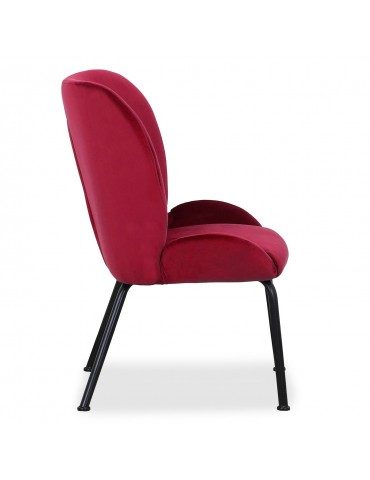 Fauteuil Coco Velours Rouge lf0136hlr50