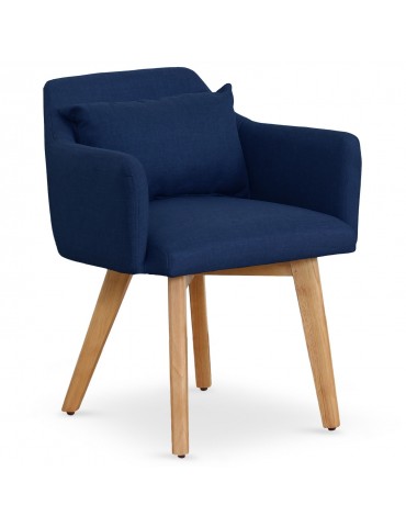 Lot de 20 chaises / fauteuils scandinaves Gybson Tissu Bleu lf5030lot20bluefabric