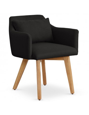 Lot de 20 chaises / fauteuils scandinaves Gybson Tissu Noir lf5030lot20blackfabric
