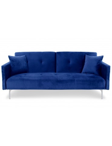 Canapé convertible 3 places Carla Velours Bleu jh930velvetblue