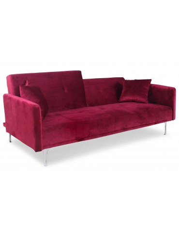 Canapé convertible 3 places Carla Velours Rouge jh930velvetred